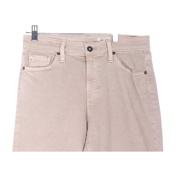 AG Adriano Goldschmied Women's 28 Beige Mari Crop Mid-Rise Slim Straight Jeans - Picture 9 of 13